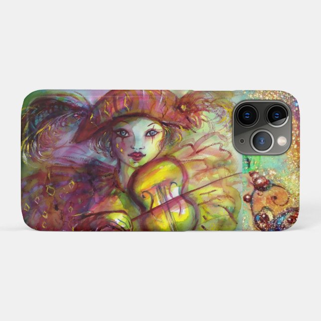 COQUES Case-Mate iPhone MASQUÉRADE VÉNÉTIENNE / HARLEQUIN JOUER AU VIOLIN (Dos (Horizontal))