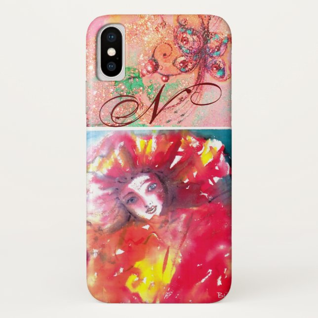 COQUES Case-Mate iPhone MASQUÉRADE VÉNÉTIENNE - MASQUE EN MONOGRAMME ROUGE (Dos)