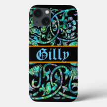 Masselli Blue Vieux Anglais Monogramme Téléphone