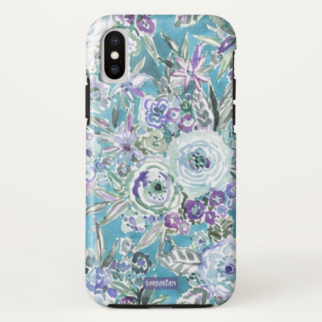 Coques Case-Mate iPhone MAUI MINDSET Mystic Violet Aqua Floral (Dos)