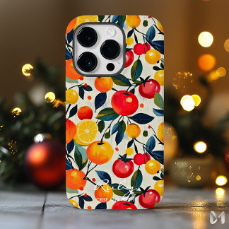 Coque Pour iPhone 14 Pro Médaille de fruits juteux avec agrumes brillants e