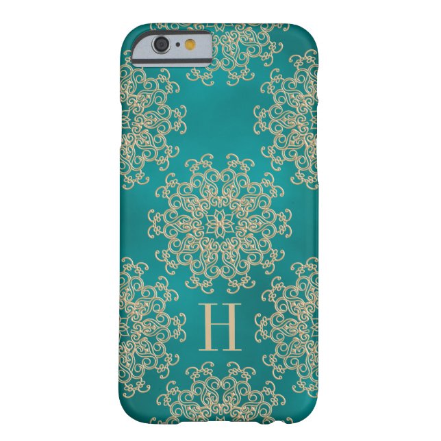Coques Case-Mate iPhone Médaillon Turquoise et Gold Exotic (Dos)