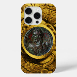 COQUE iPhone 15 PRO MÉDALLION ROMAINE ANTIQUE BRONZE AVEC GRIFFINS D'O