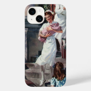 Coques Pour iPhone Médecine vintage, infirmière avec nouveau-né bébé 