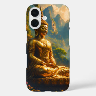 Coque Pour iPhone 16 Méditation dorée dans les sommets thaïlandais