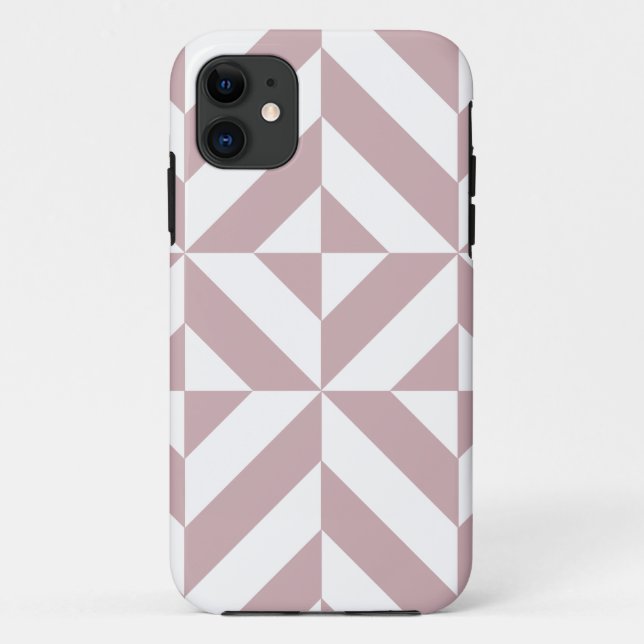 Coques Case-Mate iPhone Medium Mauve Geometric Deco Cube Pattern (Dos)