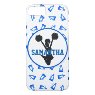 Coques Pour iPhone Mégaphones bleus et pom-pom girl personnalisés