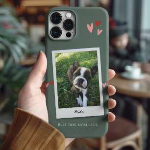 Coques iPhone 16 Pro Meilleur Chien Maman Chien Photo Sage Vert