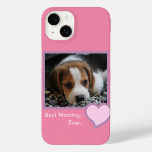 Coque Pour iPhone 14 Meilleur Chien maman Jamais rose Texte Animaux Bea