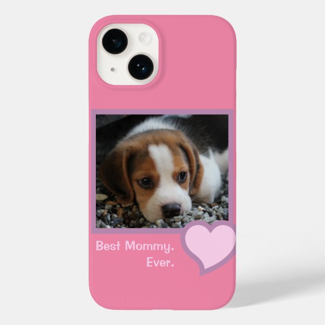 Coques Case-Mate iPhone Meilleur Chien maman Jamais rose Texte Animaux Bea (Verso)