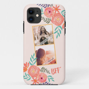 Case-Mate iPhone Case Meilleur Collage photo de amis Fleurs d'aquarelle