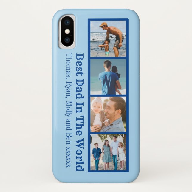 Coques Case-Mate iPhone Meilleur papa dans le monde Photo Collage (Dos)