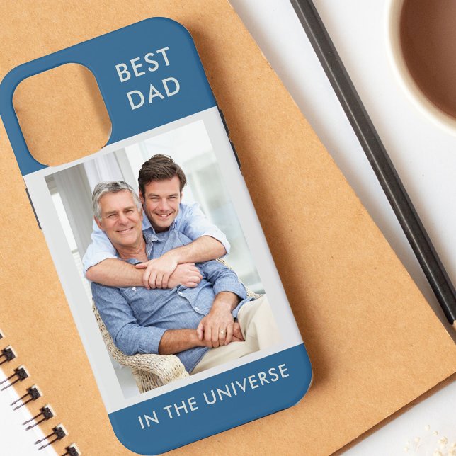 Coques Case-Mate iPhone Meilleur papa dans l'univers Photo personnalisée | (Créateur téléchargé)