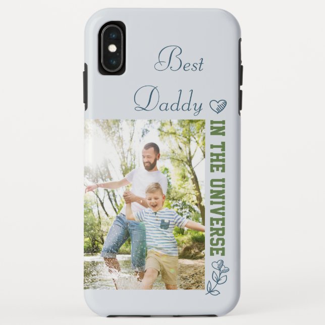 Coques Case-Mate iPhone Meilleur papa dans l'univers Photo personnalisée (Dos)
