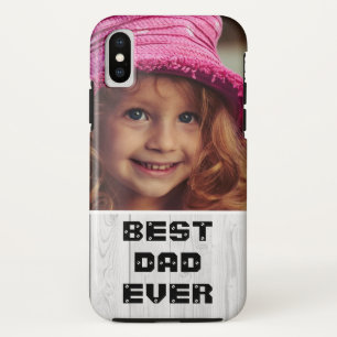 Case-Mate iPhone Case Meilleur papa Fête des pères 2020 Photo en bois gr