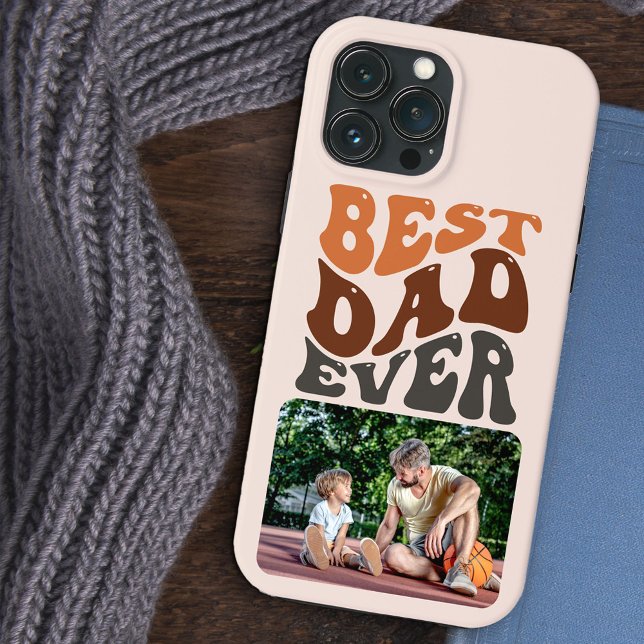 Coques Case-Mate iPhone Meilleur papa jamais photo et la typographie rétro (Créateur téléchargé)