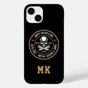 Coque Pour iPhone 14 Meilleur papa Vintage crâne os Wrench Logo mécaniq