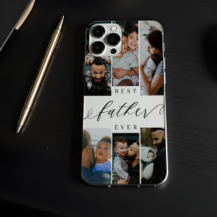 Coque Pour iPhone 14 Meilleur Père de Tous les Temps Script Collage de