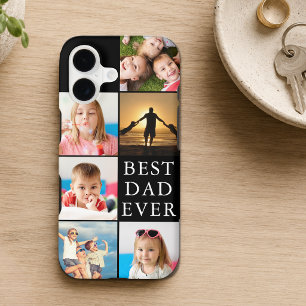 Coque Pour iPhone 16 MEILLEUR PÈRE JAMAIS 6 Collage de photos