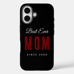 Coque Pour iPhone 16 Meilleure Maman Depuis 20XX Moderne Simple Élégant