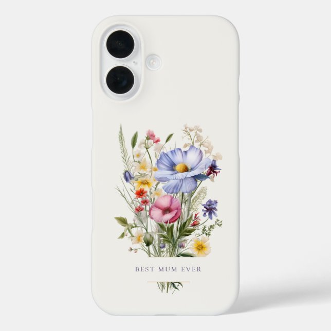 Coques Case-Mate iPhone Meilleure maman Ever Anglais Garden Bouquet Fête d (Verso)