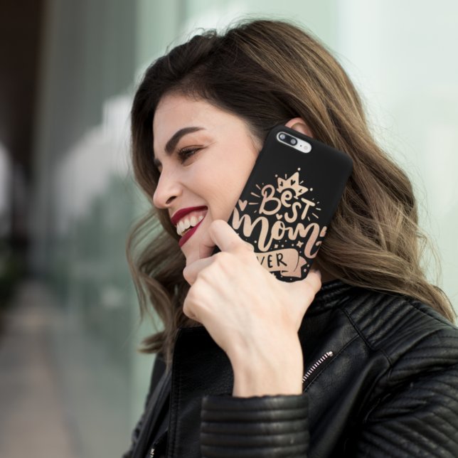 Coques Case-Mate iPhone Meilleure maman jamais Black Gold Personnalisé Nom (Créateur téléchargé)
