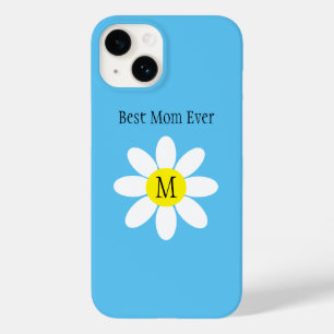 Coque Pour iPhone 14 Meilleure Maman Jamais Blanc Marguerite Ciel Bleu 