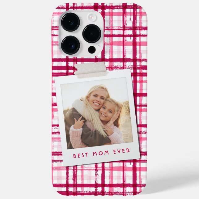 Coques Case-Mate iPhone Meilleure maman jamais photo mignonne moderne roug (Verso)