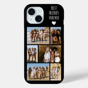 Coque Pour iPhone 15 Meilleures Amies Pour Toujours 6 Photo Noir