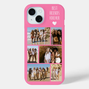 Coque Pour iPhone 15 Meilleures Amies Pour Toujours 6 Photo Rose