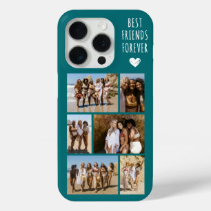 Coque iPhone 15 Pro Meilleures Amies Pour Toujours 6 Photo Turquoise