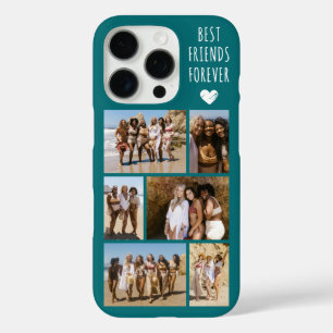 Coques iPhone 16 Pro Meilleures Amies Pour Toujours 6 Photo Turquoise