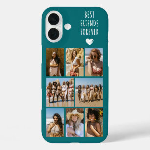 Coques iPhone 16 Plus Meilleures Amies Pour Toujours 8 Photo Sarcelle