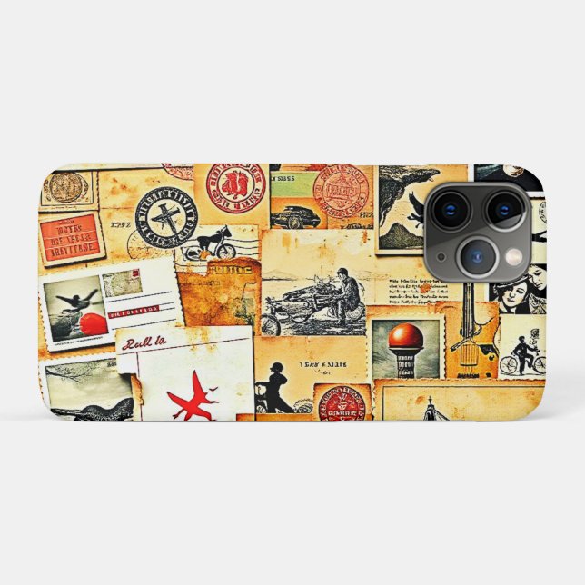 Coques Case-Mate iPhone Mélange de carte postale Retro vintage (Dos (Horizontal))