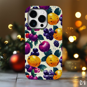 Coque Pour iPhone 14 Pro Mélange de fruits colorés aux baies et agrumes vib