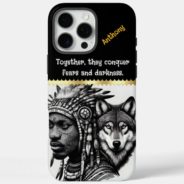 Coques Case-Mate iPhone Mélange de portrait de l'esprit humain-loup (Verso)
