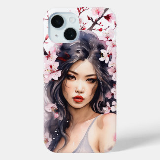 Coque Pour iPhone 15 Melanie Sakura Cherry Blossom Girl