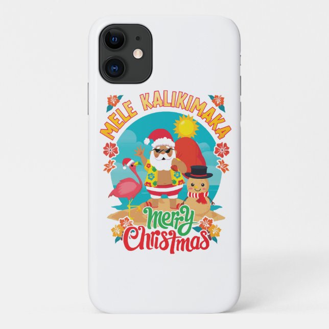 Coques Case-Mate iPhone Mele Kalikimaka pour un Noël hawaïen brillant (Dos)