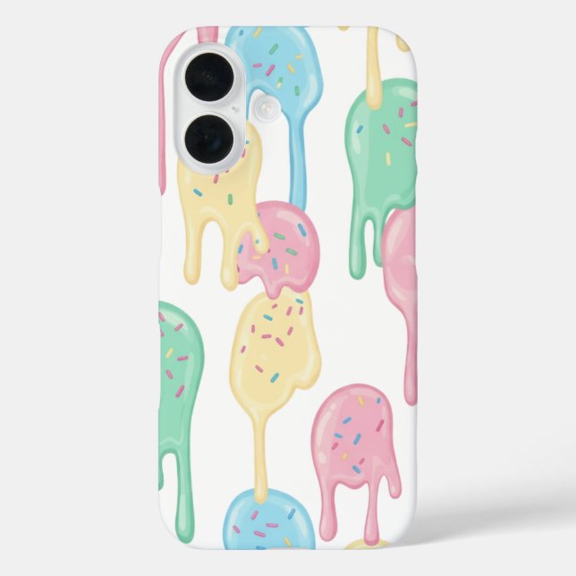 Coques Case-Mate iPhone Melting Ice Cream and Sprinkles Pattern  (Verso)