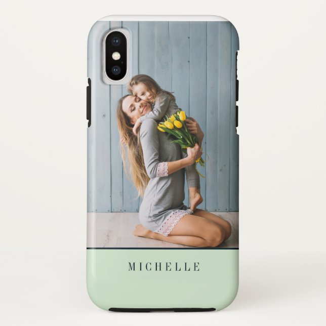 Coques Case-Mate iPhone Menthe | Monographie photo verticale personnalisée (Dos)
