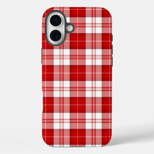 Coques iPhone 16 Plus Menzies tartan rouge blanc plaid