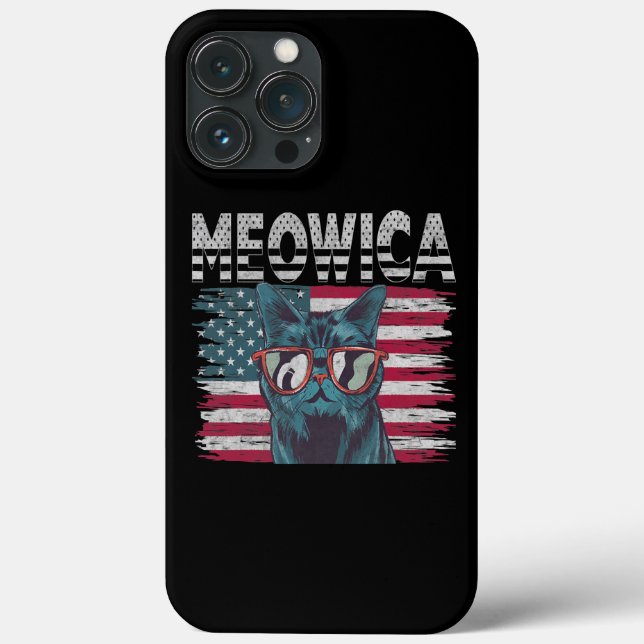 Coques Case-Mate iPhone Meowica 4th of July Cat Lover Patriotic USA (Verso)