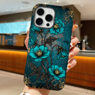 Coques iPhone 16 Pro Max Mer gothique victorienne Vert & Or Botanique Luxe