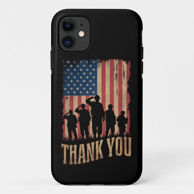 Coques Case-Mate iPhone Merci Anciens Combattants Jour Américain Drapeau V (Dos)