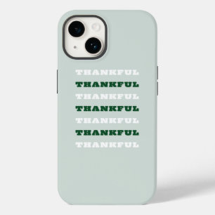 Coque Pour iPhone 14 Merci, Citation de gratitude, Vert