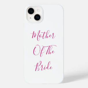 Coque Pour iPhone 14 Plus Mère De L'Épouse Cadeau Mariage Faveur Rose Blanc