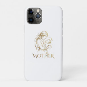 Case-Mate iPhone Case Mère dorée et bébé - Dessin au trait avec fond tra