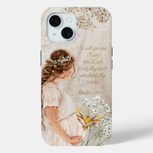 Coque Pour iPhone 15 Mère enceinte religieuse mignonne dentelle fleur d