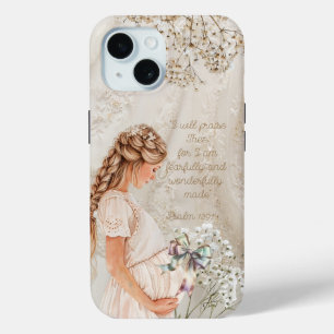 Coque Pour iPhone 15 Mère future religieuse tendance en dentelle Organz