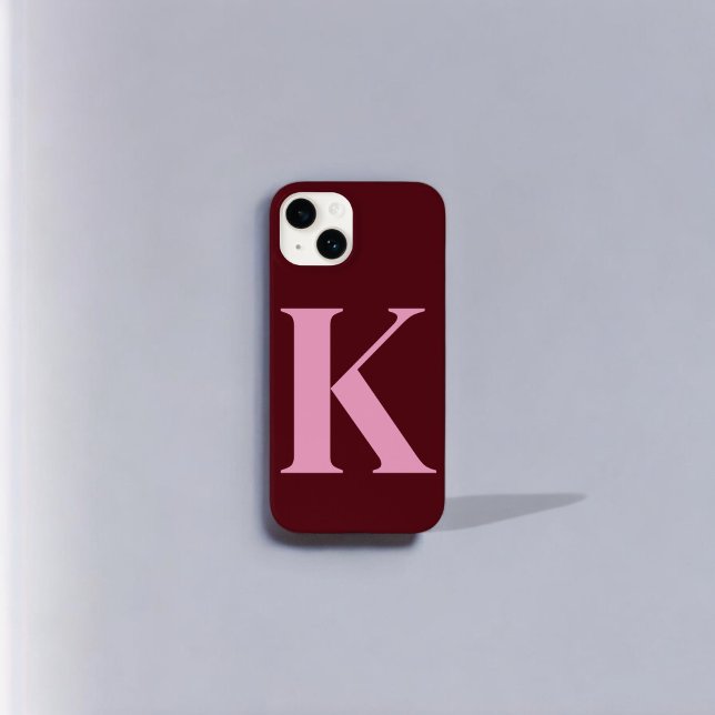 Coques Case-Mate iPhone Merlot rose initial Personnalisé Monogramme Concep (Créateur téléchargé)